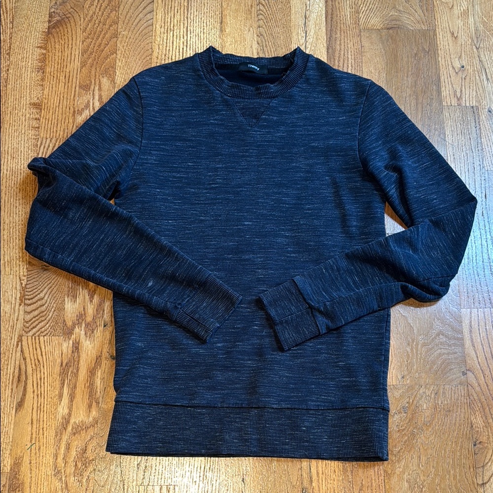 Theory navy blue crewneck cotton sweatshirt size xs (please read)